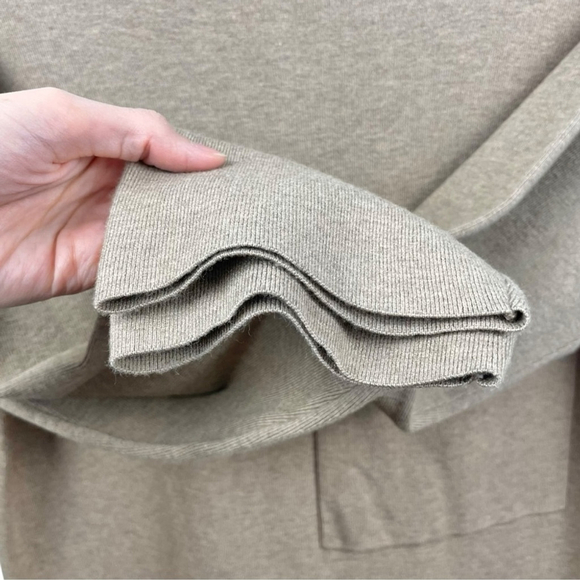 OAK + FORT Tan Mock Neck Large Pocket Long Sleeve Sweater Dress Size XS - Picture 6 of 7